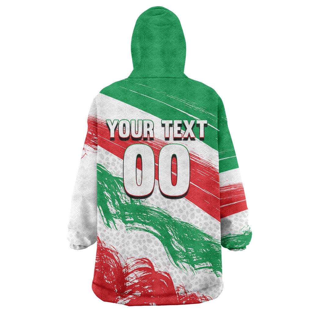 Personalized Iran Football Team Melli Wearable Blanket Hoodie Iranian Cheetah Patriotic Flag