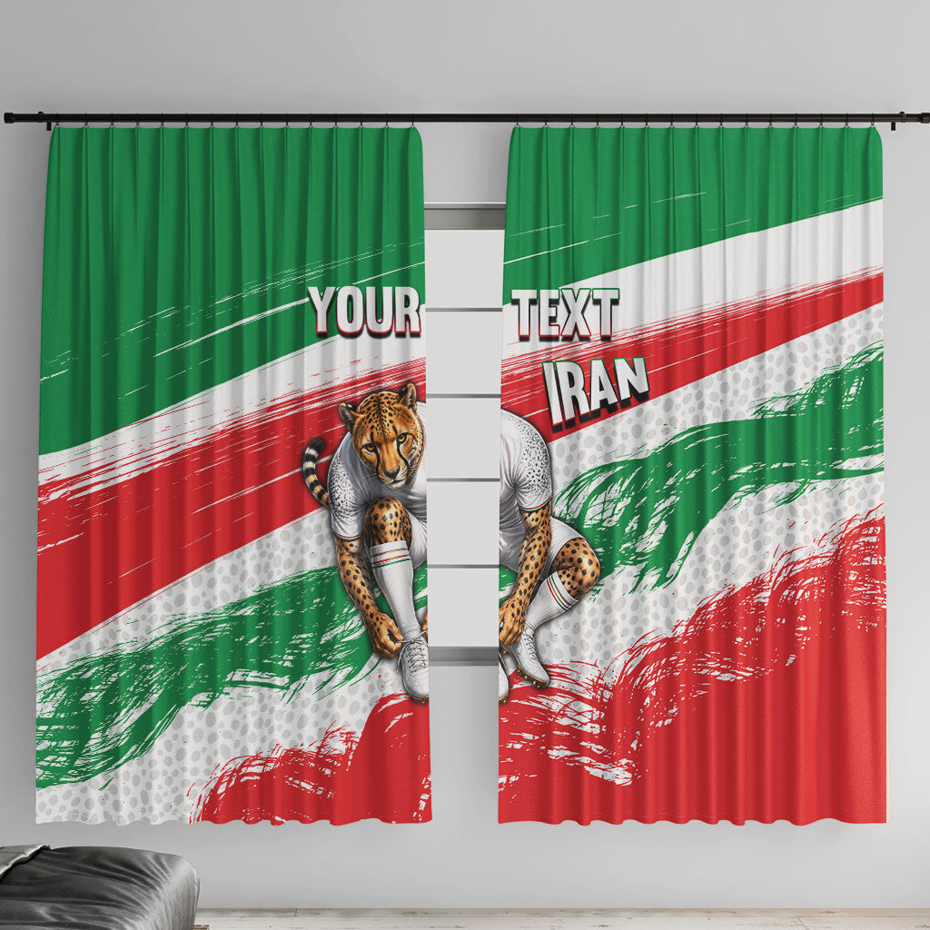 Personalized Iran Football Team Melli Window Curtain Iranian Cheetah Patriotic Flag