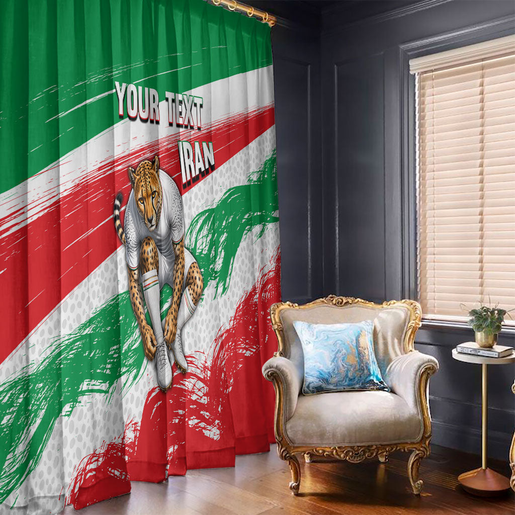 Personalized Iran Football Team Melli Window Curtain Iranian Cheetah Patriotic Flag