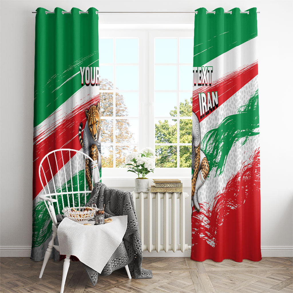 Personalized Iran Football Team Melli Window Curtain Iranian Cheetah Patriotic Flag