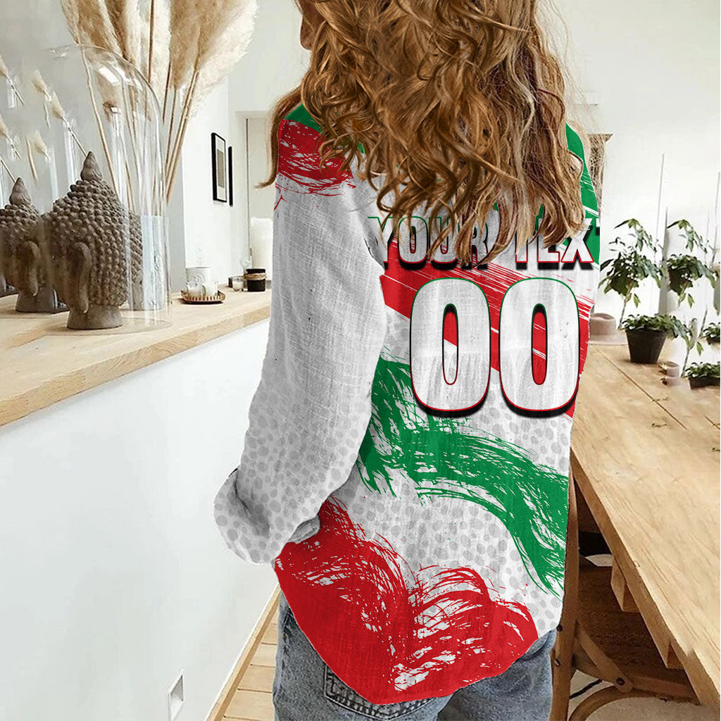 Personalized Iran Football Team Melli Women Casual Shirt Iranian Cheetah Patriotic Flag