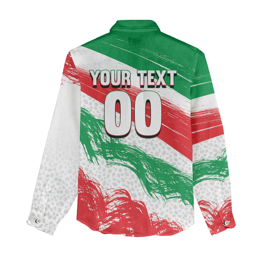 Personalized Iran Football Team Melli Women Casual Shirt Iranian Cheetah Patriotic Flag