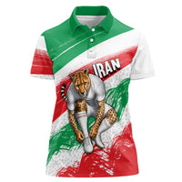 Personalized Iran Football Team Melli Women Polo Shirt Iranian Cheetah Patriotic Flag