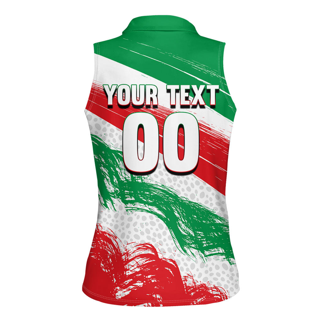 Personalized Iran Football Team Melli Women Sleeveless Polo Shirt Iranian Cheetah Patriotic Flag