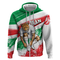Personalized Iran Football Team Melli Zip Hoodie Iranian Cheetah Patriotic Flag