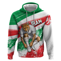 Personalized Iran Football Team Melli Zip Hoodie Iranian Cheetah Patriotic Flag