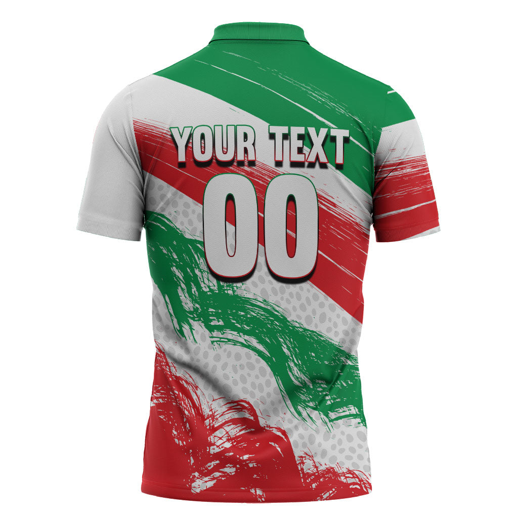 Personalized Iran Football Team Melli Zipper Polo Shirt Iranian Cheetah Patriotic Flag
