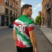 Personalized Iran Football Team Melli Zipper Polo Shirt Iranian Cheetah Patriotic Flag