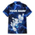 Blue Lightning Bowling Hoodie Family Matching Summer Maxi Dress and Hawaiian Shirt with Striking Ball and Pins Graphic and Custom Name Design - Wonder Print Shop