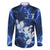 Blue Lightning Bowling Hoodie Family Matching Summer Maxi Dress and Hawaiian Shirt with Striking Ball and Pins Graphic and Custom Name Design - Wonder Print Shop