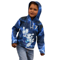 Blue Lightning Bowling Hoodie Kid Hoodie with Striking Ball and Pins Graphic and Custom Name Design - Wonder Print Shop