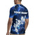 Blue Lightning Bowling Hoodie Rugby Jersey with Striking Ball and Pins Graphic and Custom Name Design - Wonder Print Shop