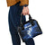 Blue Lightning Bowling Hoodie Shoulder Handbag with Striking Ball and Pins Graphic and Custom Name Design - Wonder Print Shop