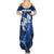 Blue Lightning Bowling Hoodie Summer Maxi Dress with Striking Ball and Pins Graphic and Custom Name Design - Wonder Print Shop