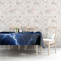 Blue Lightning Bowling Hoodie Tablecloth with Striking Ball and Pins Graphic and Custom Name Design - Wonder Print Shop