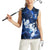 Blue Lightning Bowling Hoodie Women Sleeveless Polo Shirt with Striking Ball and Pins Graphic and Custom Name Design - Wonder Print Shop