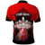 Red Bowling Strike Graphic Polo Shirt with Pins and Ball and Custom Name Design - Wonder Print Shop