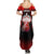Red Bowling Strike Graphic Summer Maxi Dress with Pins and Ball and Custom Name Design - Wonder Print Shop