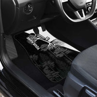 Black and White Disc Golf Tree Graphic Car Mats with Roots Silhouette and Custom Name Design - Wonder Print Shop