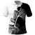 Black and White Disc Golf Tree Graphic Polo Shirt with Roots Silhouette and Custom Name Design - Wonder Print Shop