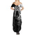 Black and White Disc Golf Tree Graphic Summer Maxi Dress with Roots Silhouette and Custom Name Design - Wonder Print Shop