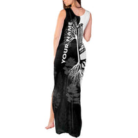Black and White Disc Golf Tree Graphic Tank Maxi Dress with Roots Silhouette and Custom Name Design - Wonder Print Shop