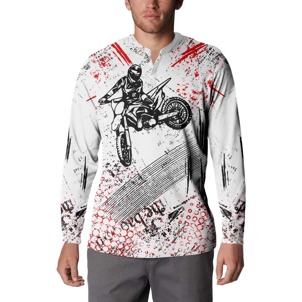 Motocross Rider Button Sweatshirt with Abstract Grunge Brush and Custom Number in Red and Black Splatter Design - Wonder Print Shop
