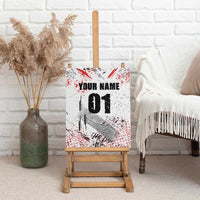 Motocross Rider Canvas Wall Art with Abstract Grunge Brush and Custom Number in Red and Black Splatter Design - Wonder Print Shop