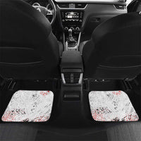 Motocross Rider Car Mats with Abstract Grunge Brush and Custom Number in Red and Black Splatter Design - Wonder Print Shop