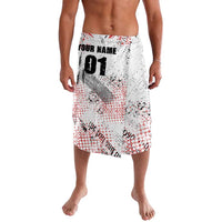 Motocross Rider Lavalava with Abstract Grunge Brush and Custom Number in Red and Black Splatter Design - Wonder Print Shop