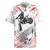 Motocross Rider Rugby Jersey with Abstract Grunge Brush and Custom Number in Red and Black Splatter Design - Wonder Print Shop