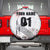Motocross Rider Spare Tire Cover with Abstract Grunge Brush and Custom Number in Red and Black Splatter Design - Wonder Print Shop