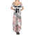 Motocross Rider Summer Maxi Dress with Abstract Grunge Brush and Custom Number in Red and Black Splatter Design - Wonder Print Shop