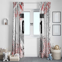 Motocross Rider Window Curtain with Abstract Grunge Brush and Custom Number in Red and Black Splatter Design - Wonder Print Shop