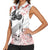 Motocross Rider Women Sleeveless Polo Shirt with Abstract Grunge Brush and Custom Number in Red and Black Splatter Design - Wonder Print Shop