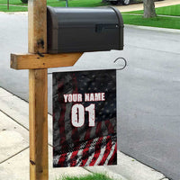 Motocross Rider Garden Flag with American Flag Background and Extreme Text in Red and Black Grunge Design - Wonder Print Shop