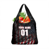 Motocross Rider Grocery Bag with American Flag Background and Extreme Text in Red and Black Grunge Design - Wonder Print Shop