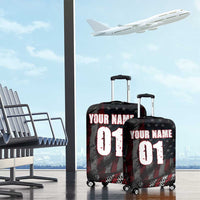 Motocross Rider Luggage Cover with American Flag Background and Extreme Text in Red and Black Grunge Design - Wonder Print Shop