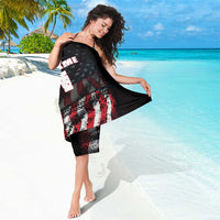 Motocross Rider Sarong with American Flag Background and Extreme Text in Red and Black Grunge Design - Wonder Print Shop