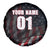 Motocross Rider Spare Tire Cover with American Flag Background and Extreme Text in Red and Black Grunge Design - Wonder Print Shop
