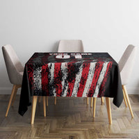 Motocross Rider Tablecloth with American Flag Background and Extreme Text in Red and Black Grunge Design - Wonder Print Shop