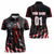 Motocross Rider Women Polo Shirt with American Flag Background and Extreme Text in Red and Black Grunge Design - Wonder Print Shop
