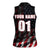 Motocross Rider Women Sleeveless Polo Shirt with American Flag Background and Extreme Text in Red and Black Grunge Design - Wonder Print Shop