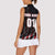 Motocross Rider Women Sleeveless Polo Shirt with American Flag Background and Extreme Text in Red and Black Grunge Design - Wonder Print Shop