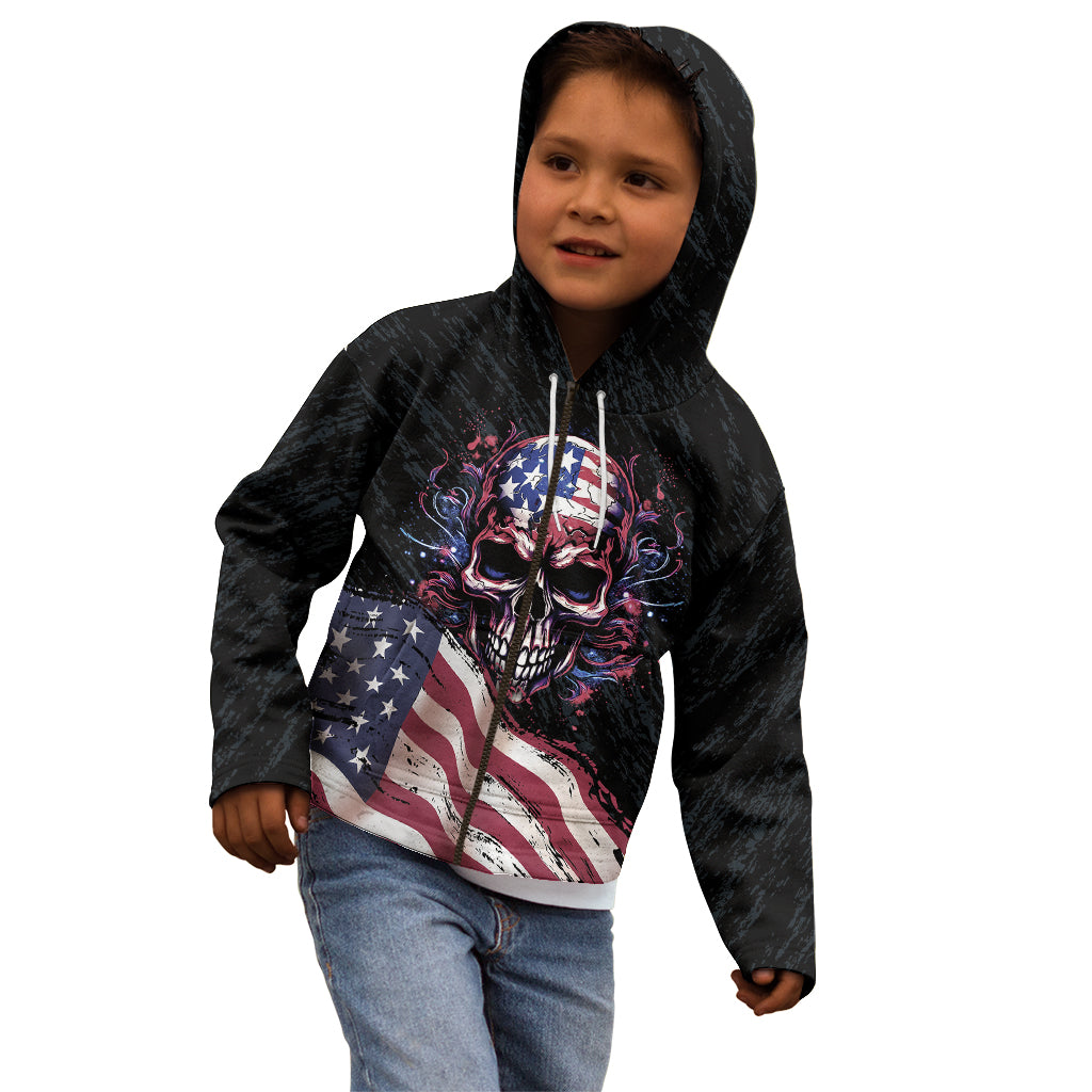 American Flag Skull Kid Hoodie Sorry If My Patriotism Offends You Trust Me - Wonder Print Shop