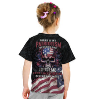 American Flag Skull Kid T Shirt Sorry If My Patriotism Offends You Trust Me - Wonder Print Shop