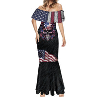 American Flag Skull Mermaid Dress Sorry If My Patriotism Offends You Trust Me - Wonder Print Shop
