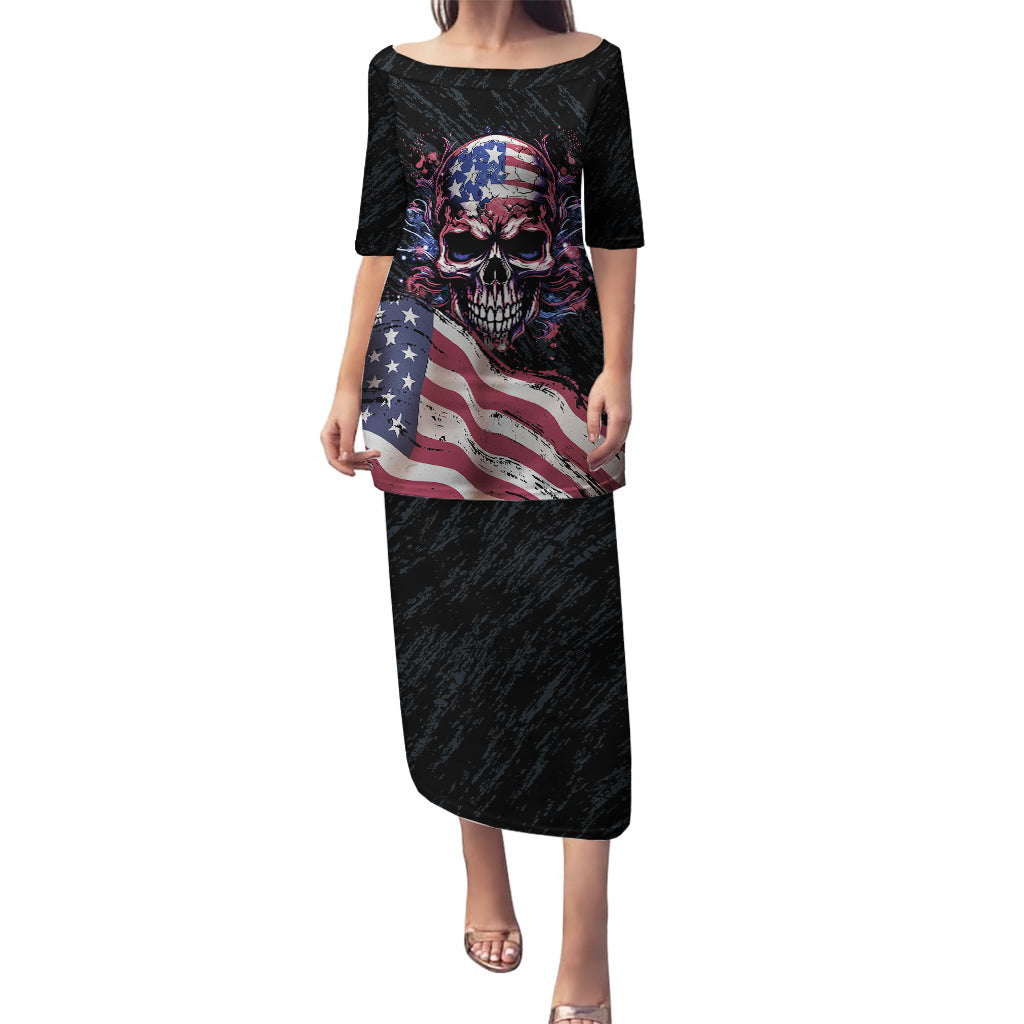 American Flag Skull Puletasi Sorry If My Patriotism Offends You Trust Me - Wonder Print Shop