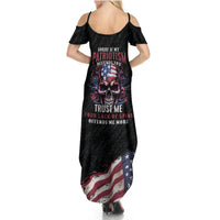 American Flag Skull Summer Maxi Dress Sorry If My Patriotism Offends You Trust Me - Wonder Print Shop