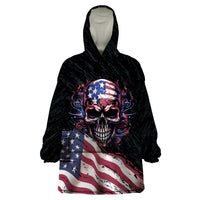 American Flag Skull Wearable Blanket Hoodie Sorry If My Patriotism Offends You Trust Me - Wonder Print Shop